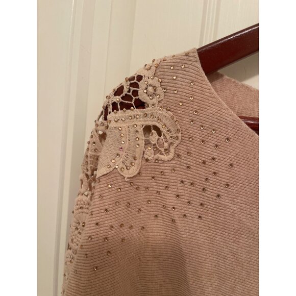 Sirenlily Maternity Lace Embellished‎ Long Sleeve Top Women Sz M , Viscose Blend - Picture 5 of 12